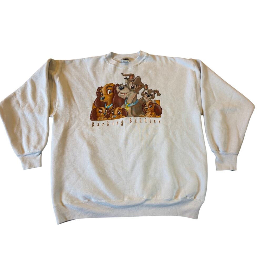 Vintage 90s Disney Catalog Lady and the Tramp Barking Buddies Sweatshirt XL USA